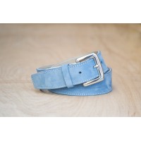 CEINTURE CUIR BLEU CIEL | La jean